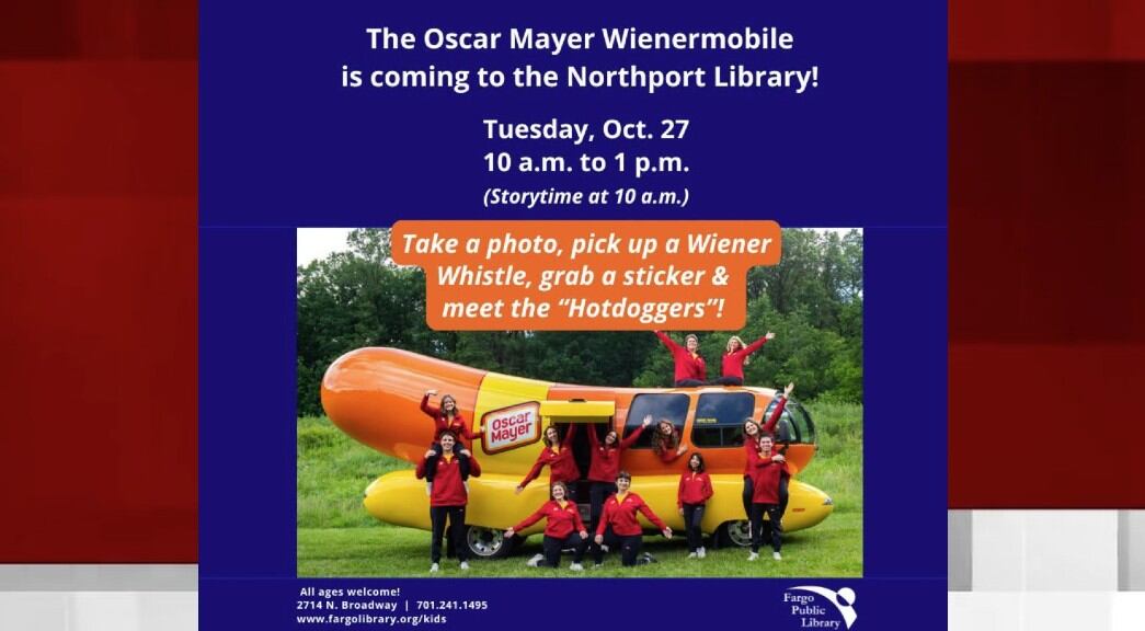 Oscar Mayer Wienermobile visits Fargo Library in North Dakota