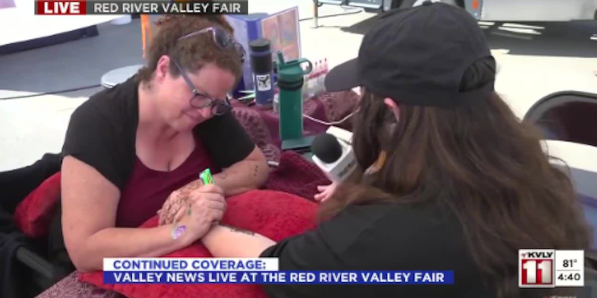 Valley News Team’s Sydney Zatz gets a henna at the Red River Valley Fair