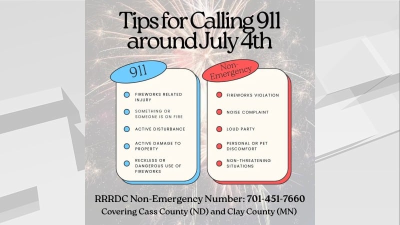 Tips for calling 911 during the fourth of July