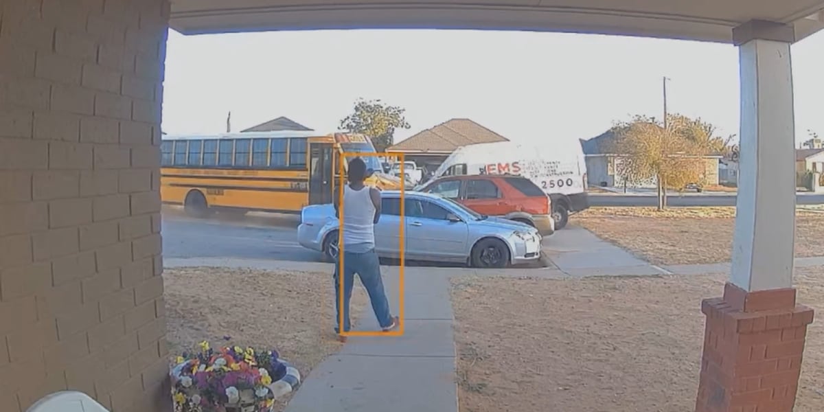 Bus loses control in parking lot