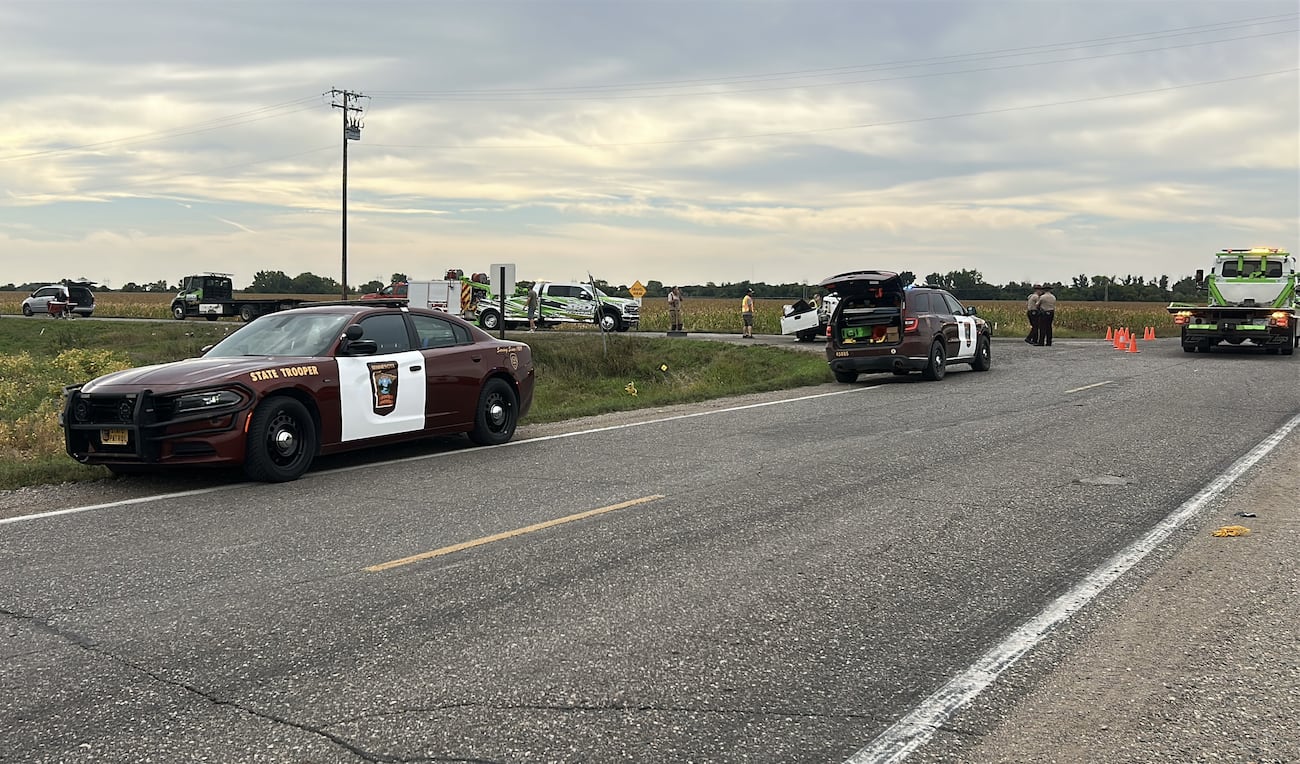 Crash scene near Sabin
