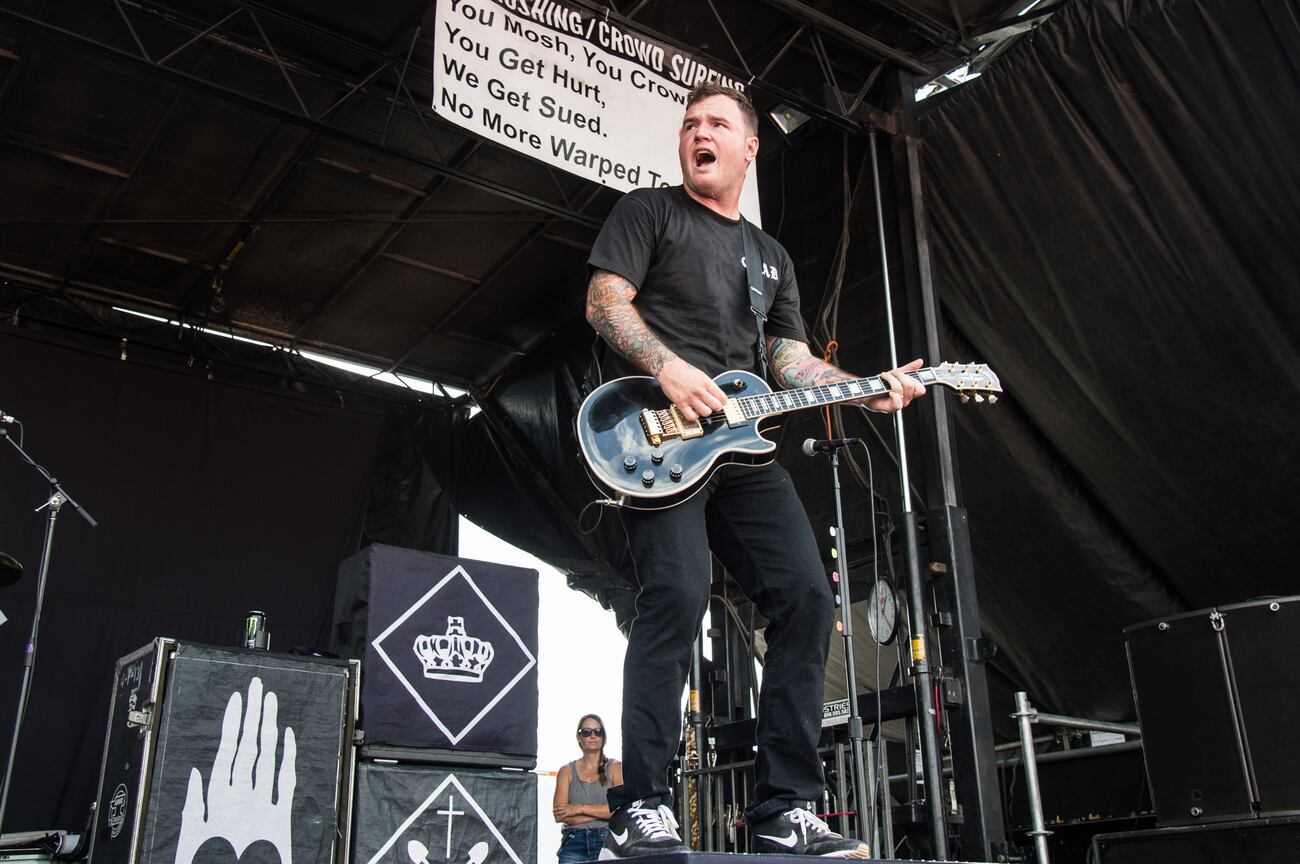 Chad Gilbert of New Found Glory performs at the 2016 Vans Warped Tour at the Klipsch Music...