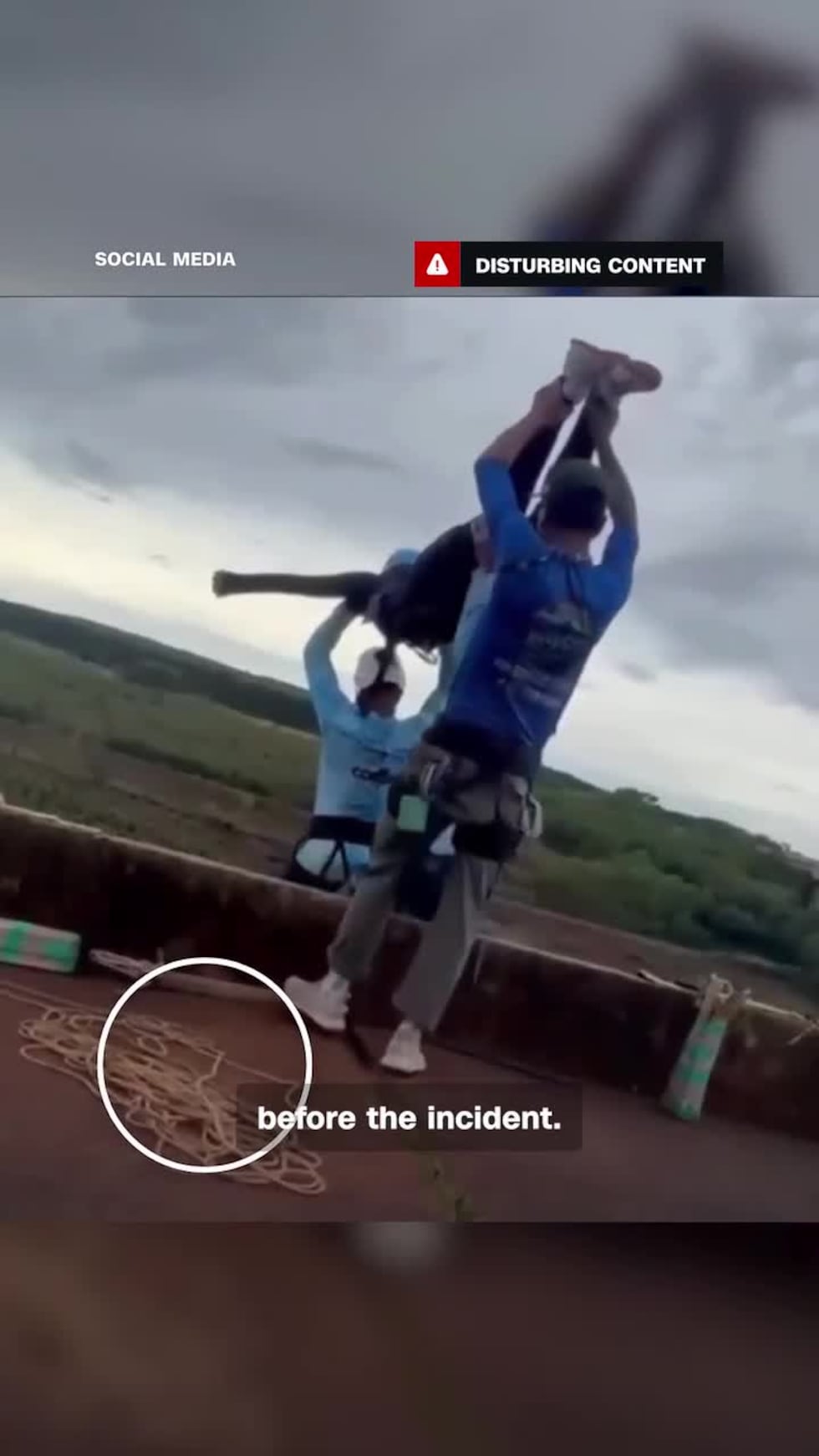 A woman fell to her death after staff allegedly forgot to attach a safety cord before she rope...