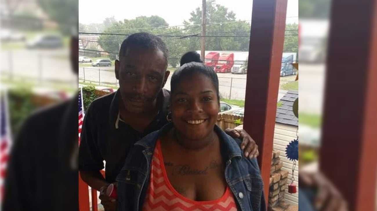 Brandy Wren and her father, Edward Campbell, pose for a picture.