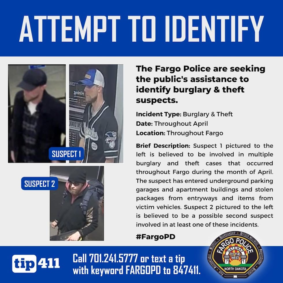 Fargo police seek help identifying burglary, theft suspects